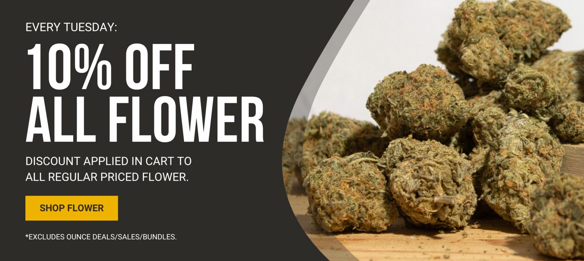 Hush Cannabis Club Canada - 10% Off All Flower Banner