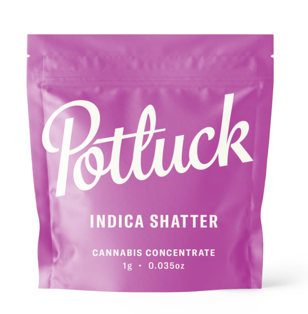 Potluck - Indica Shatter - cannabis Concentrate | Hush Cannabis Club Canada