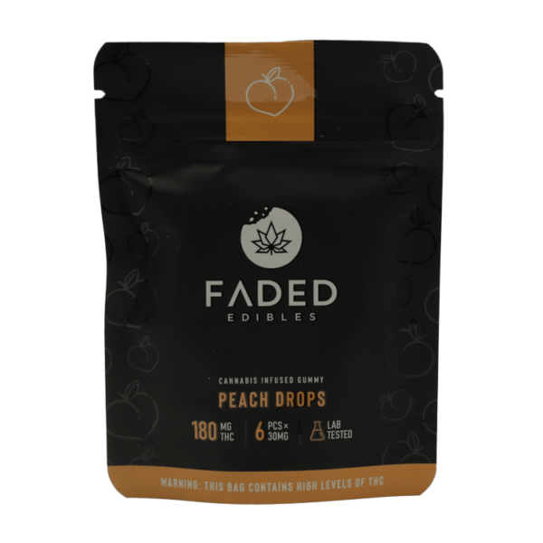 Faded Edibles – Peach Drops – 180mg | Hush Cannabis Club Canada