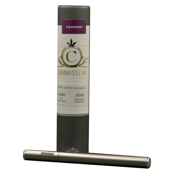 Cannaisseur – Disposable THC Distillate Pen – Strawberry 0.3ml | Hush Cannabis Club Canada