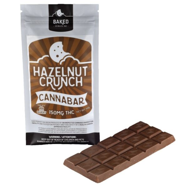 Baked Edibles – Chocolate Bar – Hazelnut Crunch 150mg THC | Hush Cannabis Club Canada