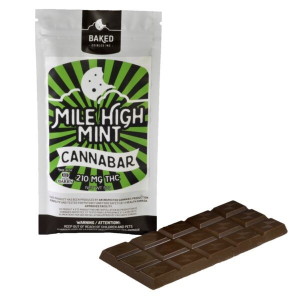 Baked Edibles – Mile High Mint Cannabar 210mg THC | Hush Cannabis Club Canada