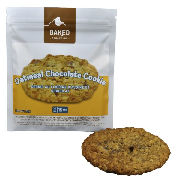 Baked Edibles – Cookie – Oatmeal Chocolate 15mg THC | Hush Cannabis Club Canada