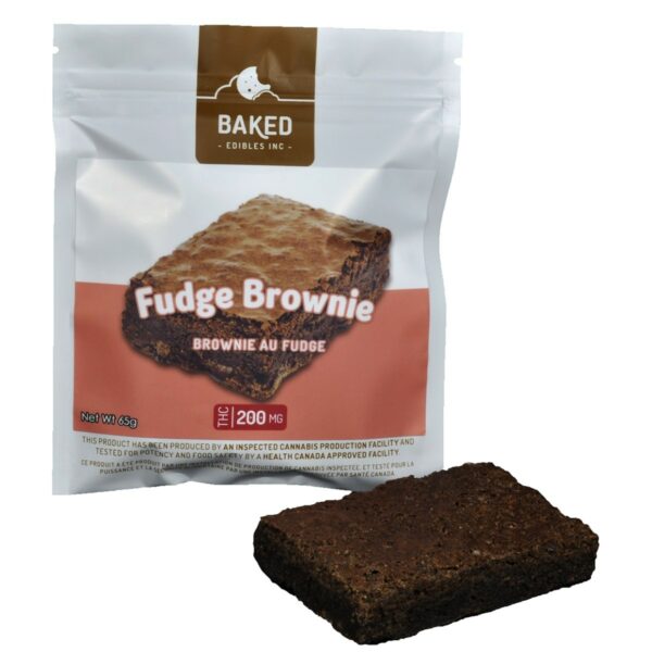 Baked Edibles – Fudge Brownie 200mg THC | Hush Cannabis Club Canada