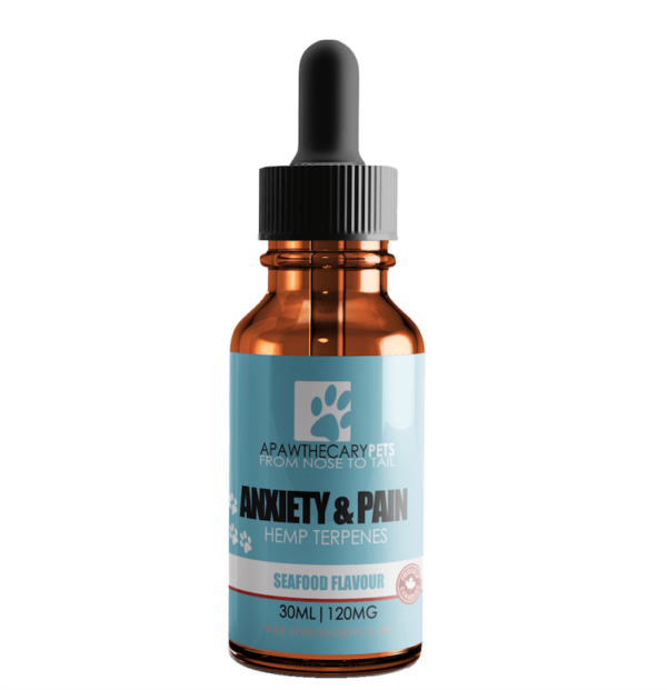 Apawthecary Pets – Anxiety & Pain Tincture – Seafood Medley Flavour 120mg | Hush Cannabis Club Canada