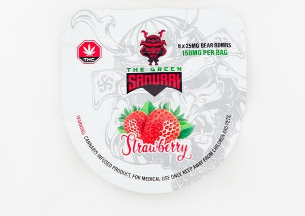 The Green Samurai – Strawberry Gummies – 150mg | Hush Cannabis Club Canada