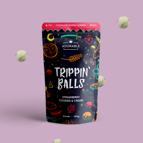 Adorable – Trippin’ Balls – Strawberry Cookies & Cream – 300mg | Hush Cannabis Club Canada