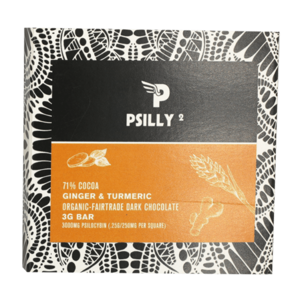 Psilly – Dark Chocolate Bar – Ginger & Turmeric | Hush Cannabis Club Canada