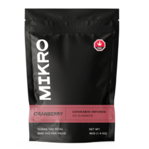 Mikro – THC Gummies – 100mg THC – Cranberry | Hush Cannabis Club Canada