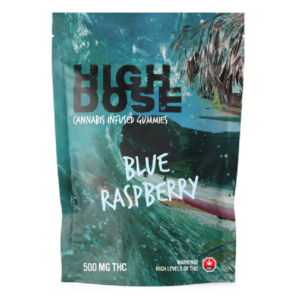 High Dose – cannabis Infused Gummies – Blue Raspberry – 1000mg/1500mg | Hush Cannabis Club Canada