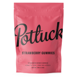 Potluck Extracts – Strawberry Gummies – 200mg THC | Hush Cannabis Club Canada