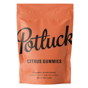 Potluck Extracts – Citrus Gummies – 200mg THC | Hush Cannabis Club Canada