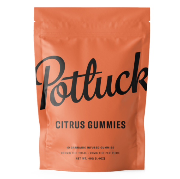 Potluck Extracts – Citrus Gummies – 200mg THC | Hush Cannabis Club Canada