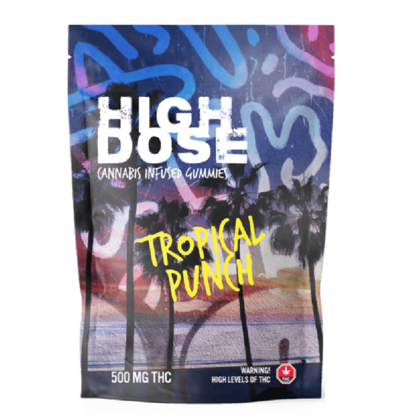 High Dose – cannabis Infused Gummies – Tropical Punch – 500mg/1000mg | Hush Cannabis Club Canada