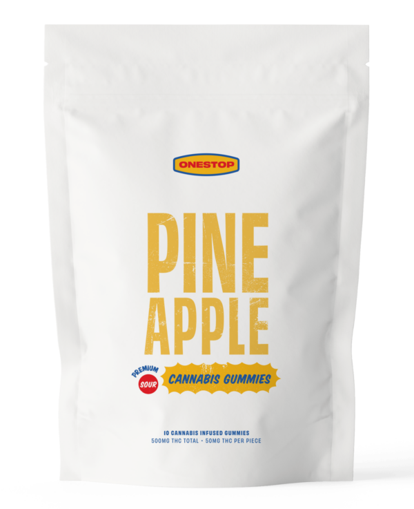OneStop – Sour Pineapple THC Gummies 500mg | Hush Cannabis Club Canada
