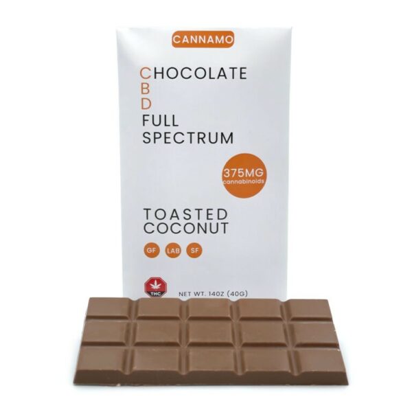 Cannamo – Full Spectrum CBD Chocolate – 375mg – Toasted Coconut | Hush Cannabis Club Canada