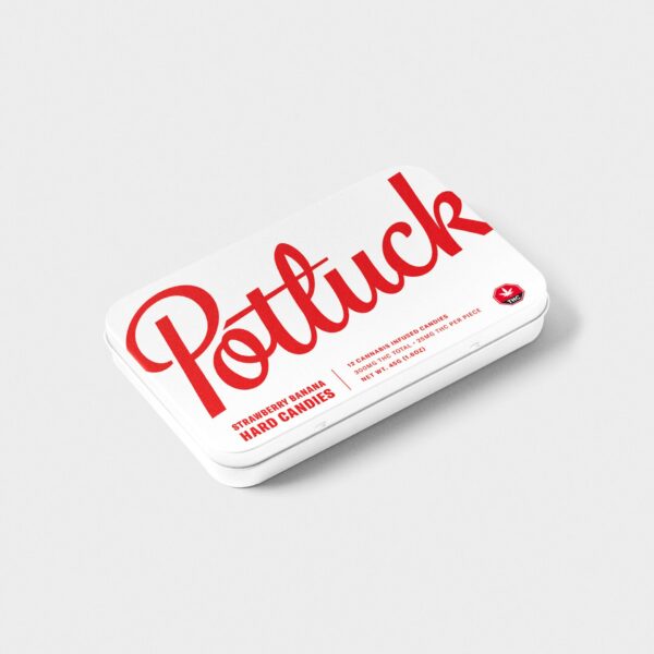 Potluck – Hard Candy – Strawberry Banana- 300mg THC | Hush Cannabis Club Canada