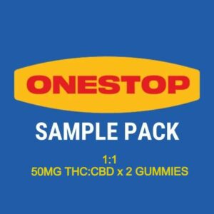 Onestop – Sample Pack – 1:1 – (50mg CBD:THC x 2 Gummies) | Hush Cannabis Club Canada